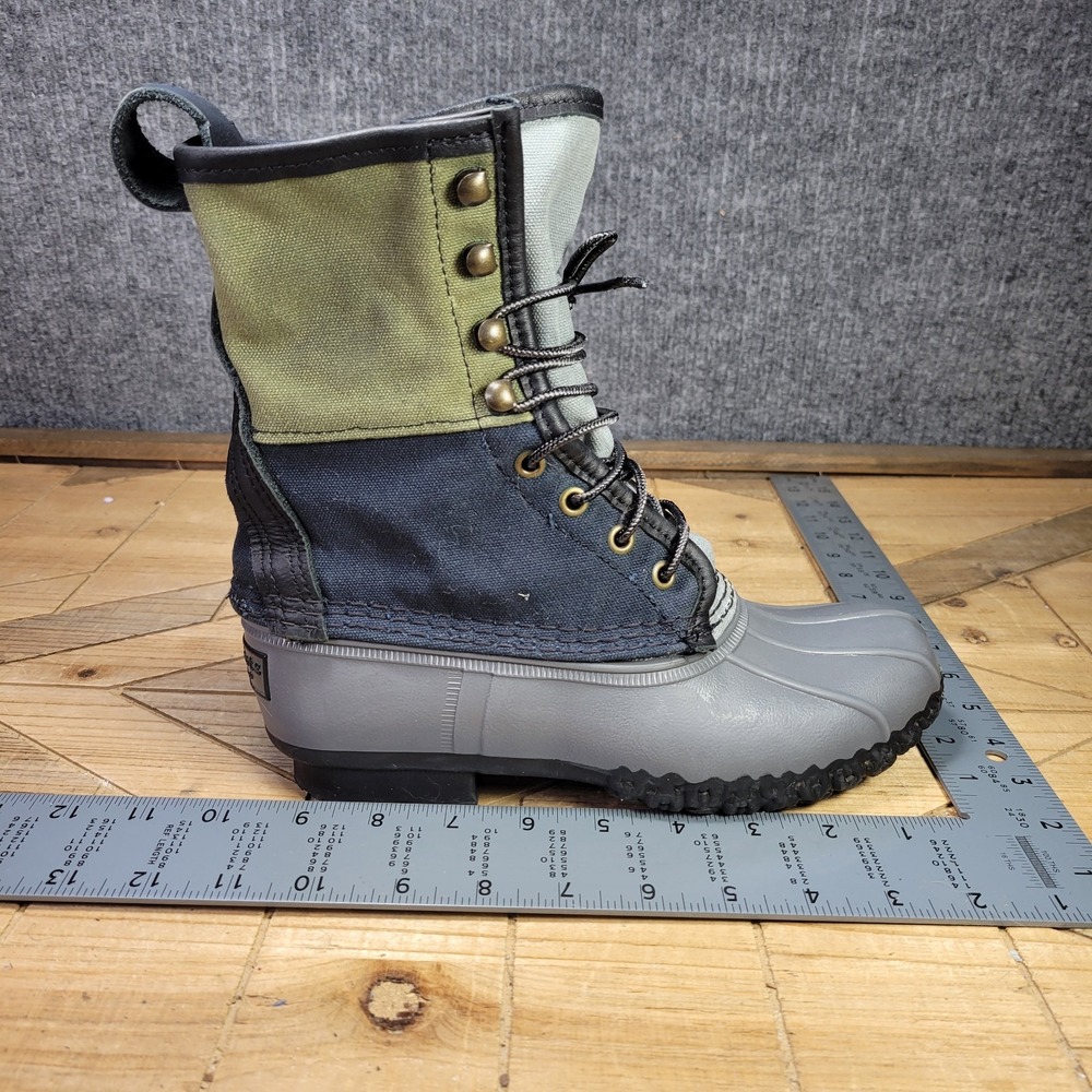 LL Bean Duck Boots Womens Size 6 Shoes Tri Color Canvas Signature Hunting Winter - Picture 13 of 14
